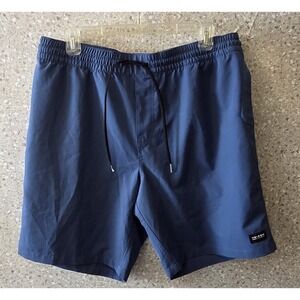 Volcom Men's Blue Drawstring Elastic Waist Shorts XL Casual Swim Hybrid**